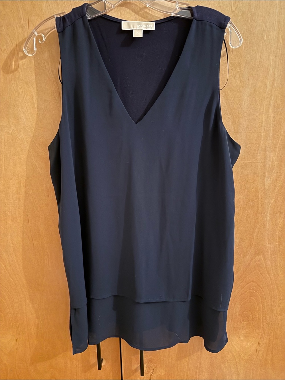 Michael Kors Navy V-Neck Layered Sleeveless Camisole